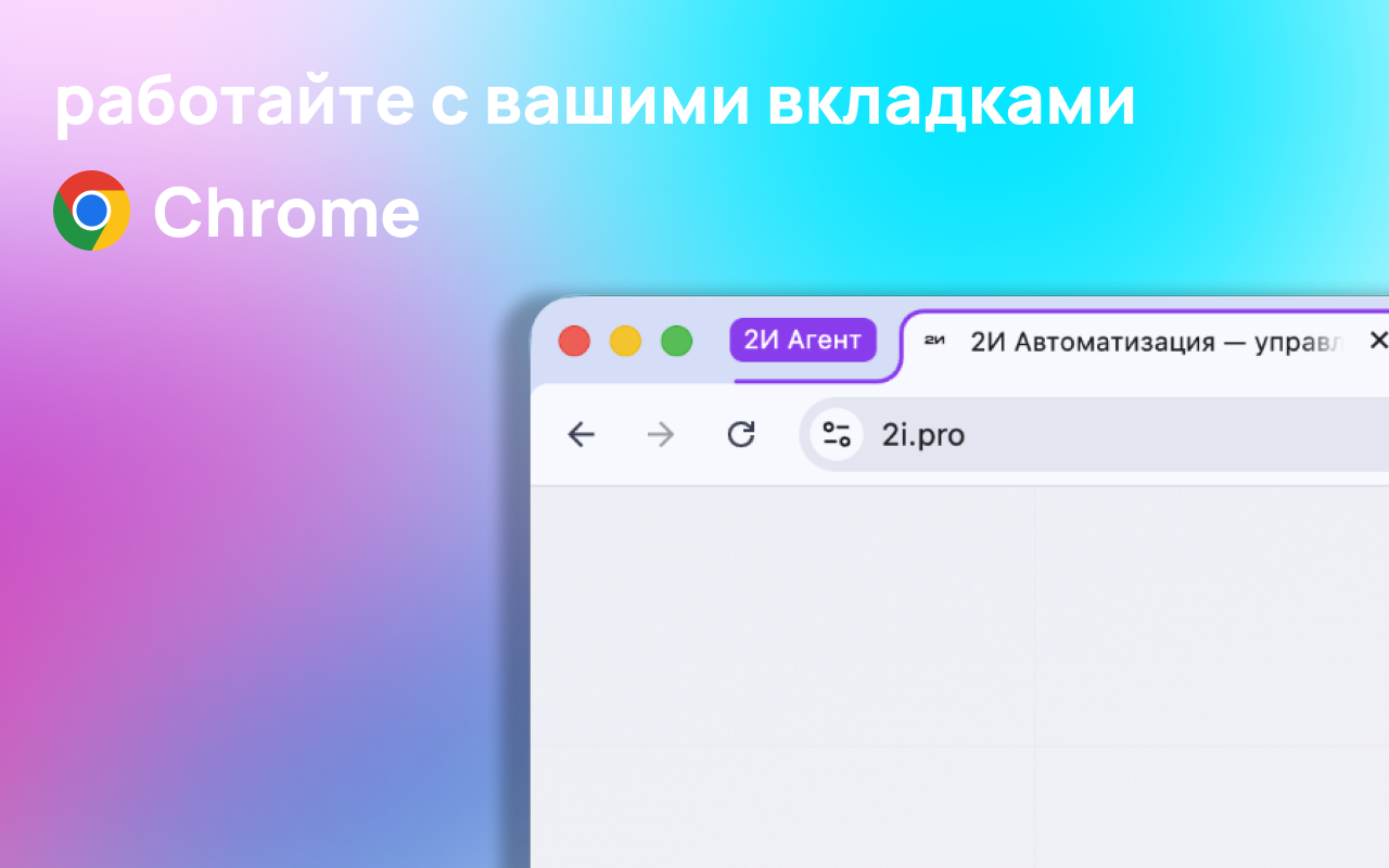 Действия в вашем Chrome. Скриншот интерфейса 2И Chrome